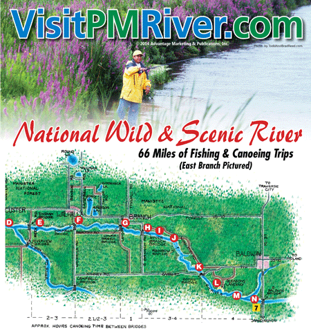 Pere Marquette River Access Map Visit Pere Marquette River - Pere Marquette River Map & Business Directory  - East Section