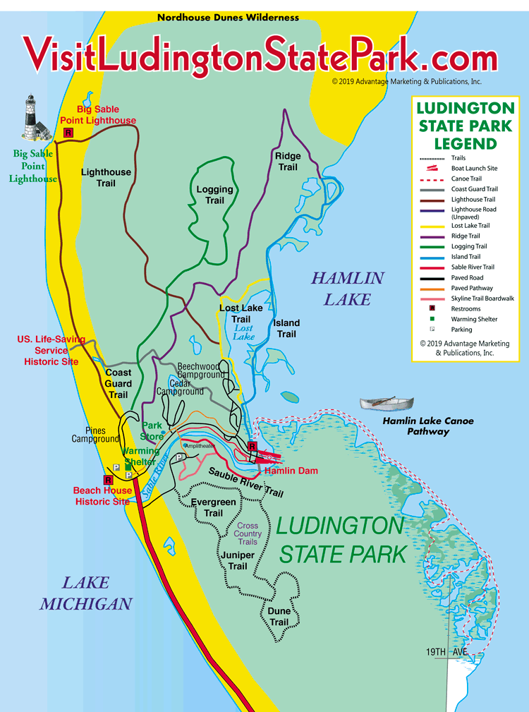 Ludington State Park trail map